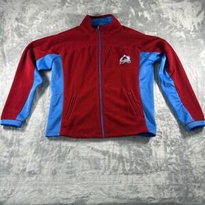 Red and blue Colorado Avalanche embroidered fleece jacket
